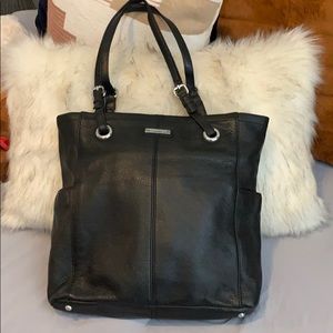 Original Black Leather Calvin Klein Tote